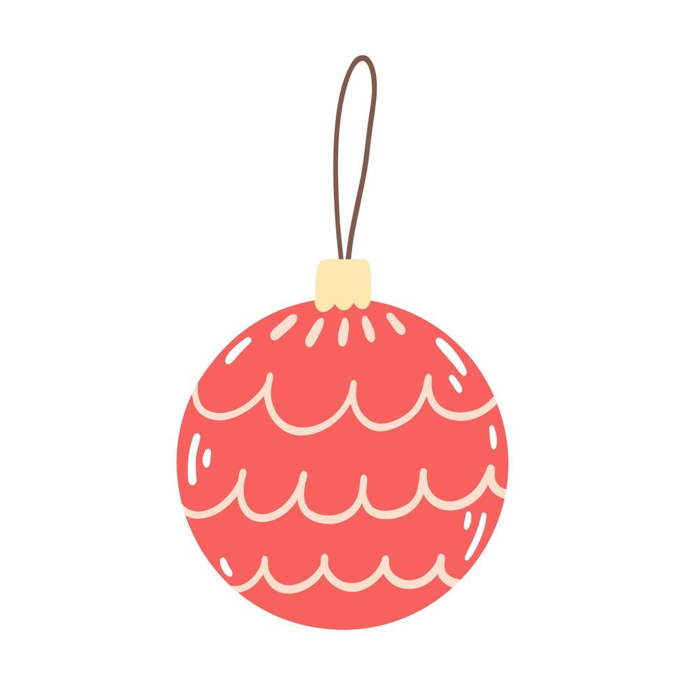 Natale albero giocattolo nel cartone animato piatto stile. mano disegnato vettore illustrazione di nuovo anno decorazione
