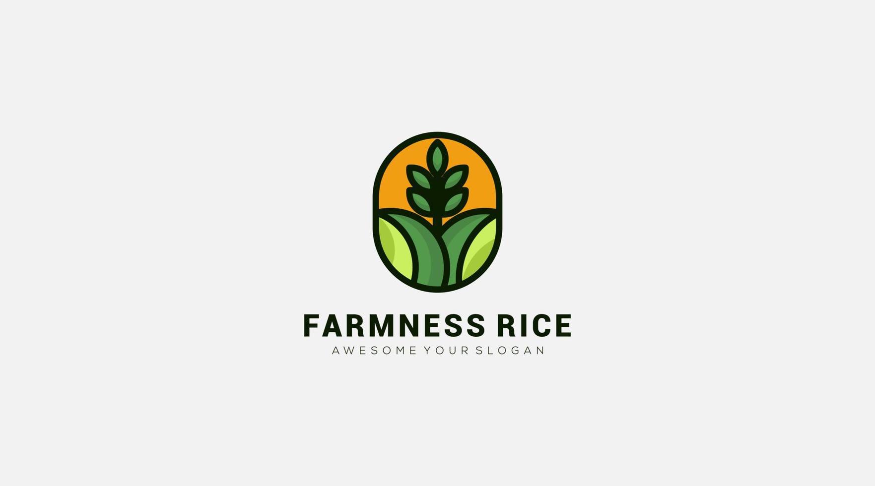 fattoria riso logo giardino simbolo design illustrazione ispirazione vettore