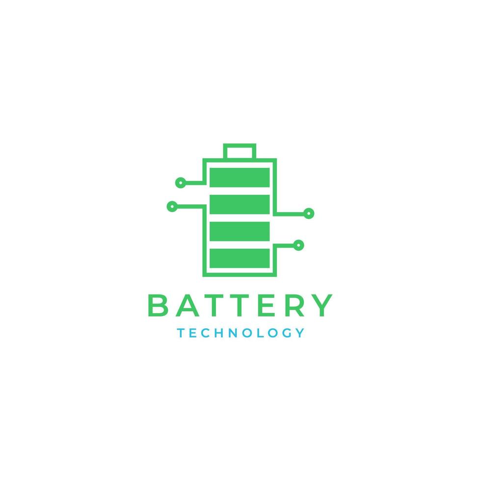 batteria tecnologia Collegare moderno linea logo design vettore