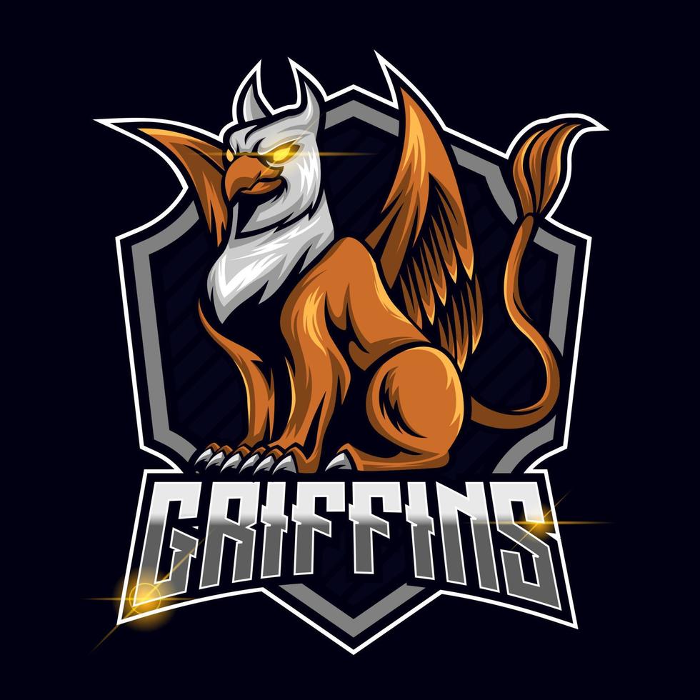 grifone esport logo modello vettore