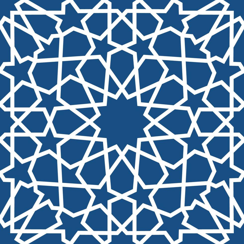 blu islamico modello . senza soluzione di continuità Arabo geometrico modello, est ornamento, indiano ornamento, persiano motivo, 3d. infinito struttura può essere Usato per sfondo, modello riempie, ragnatela pagina sfondo . vettore