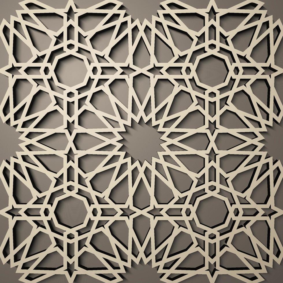 sfondo con 3d senza soluzione di continuità modello nel islamico stile . , Arabo geometrico est ornamento , persiano motivo . vettore