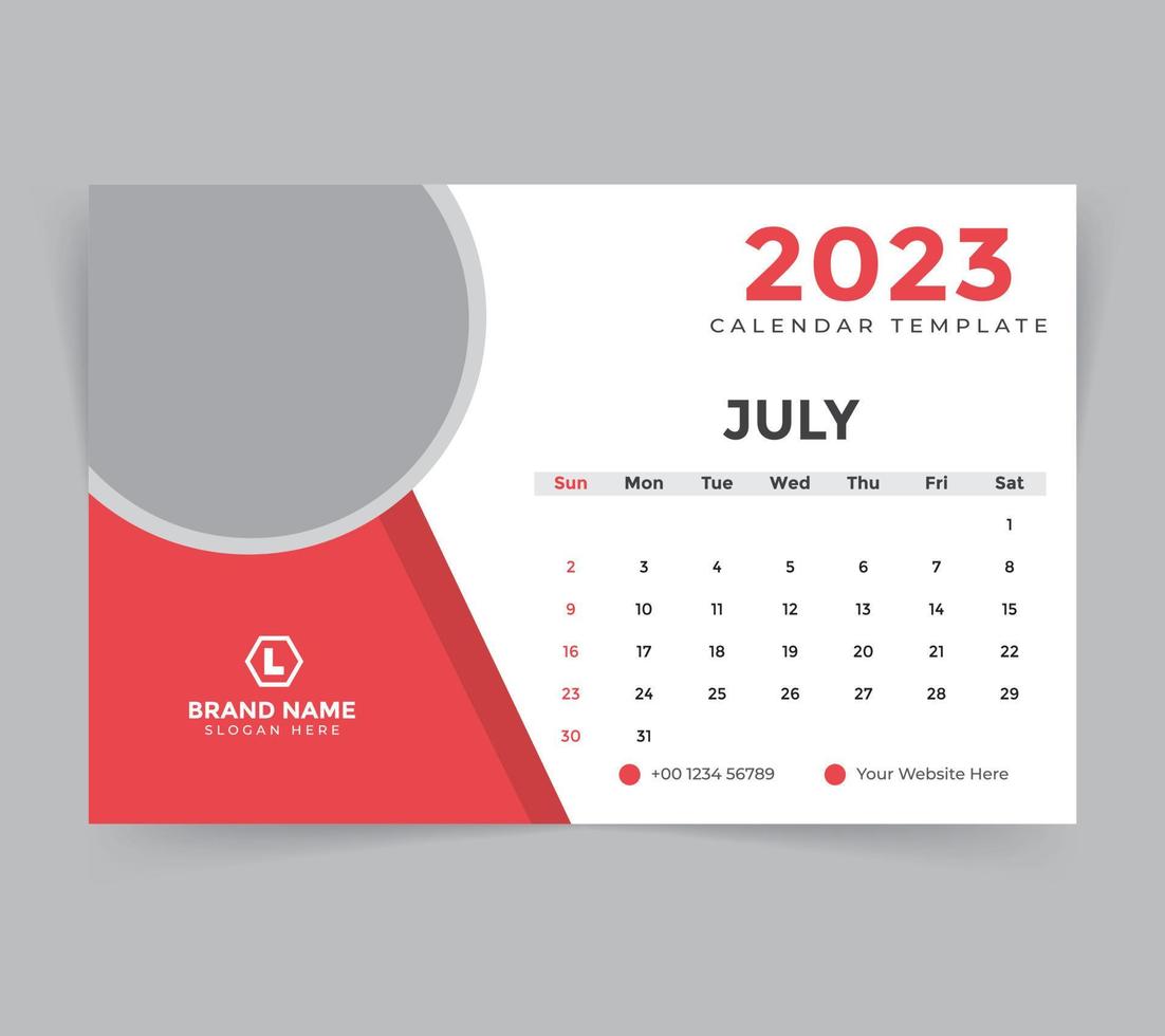 scrivania calendario modello per nuovo anno 2023 vettore