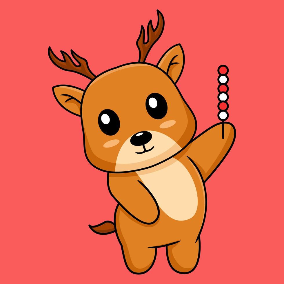 vettore illustrazione di carino cervo cartone animato personaggio
