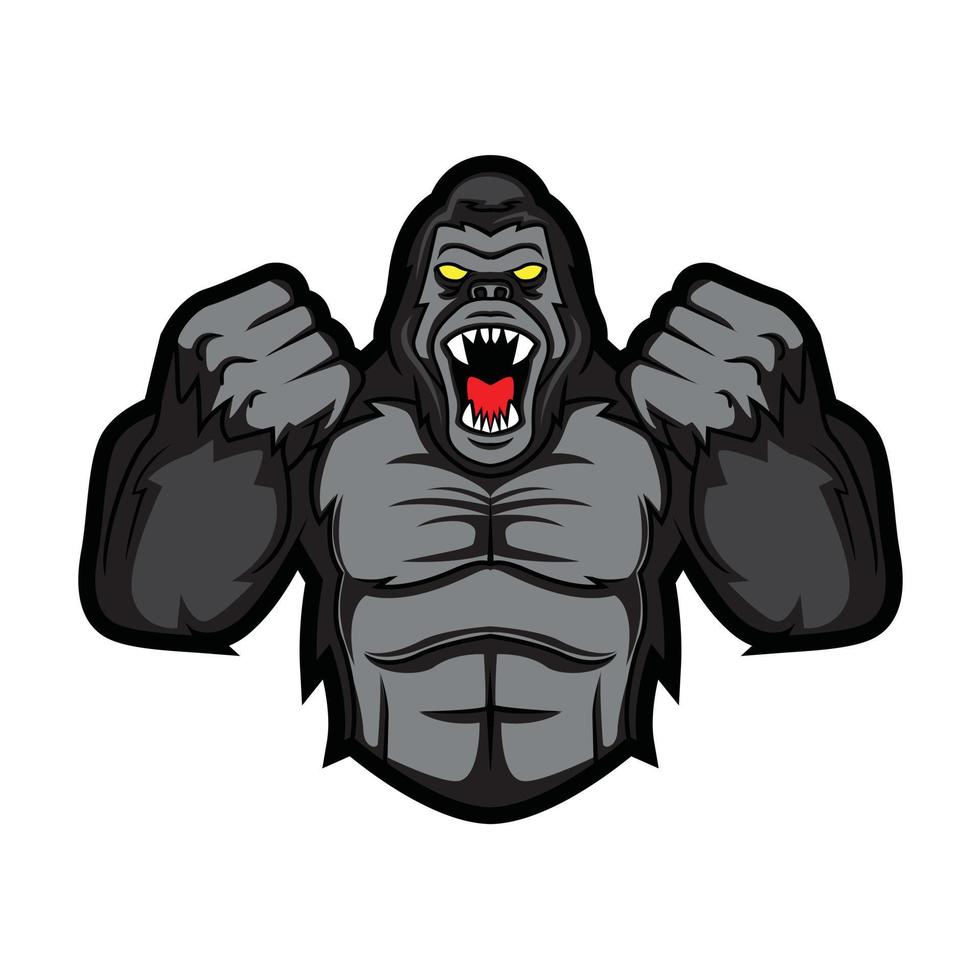 arrabbiato gorilla illustrazione vettore