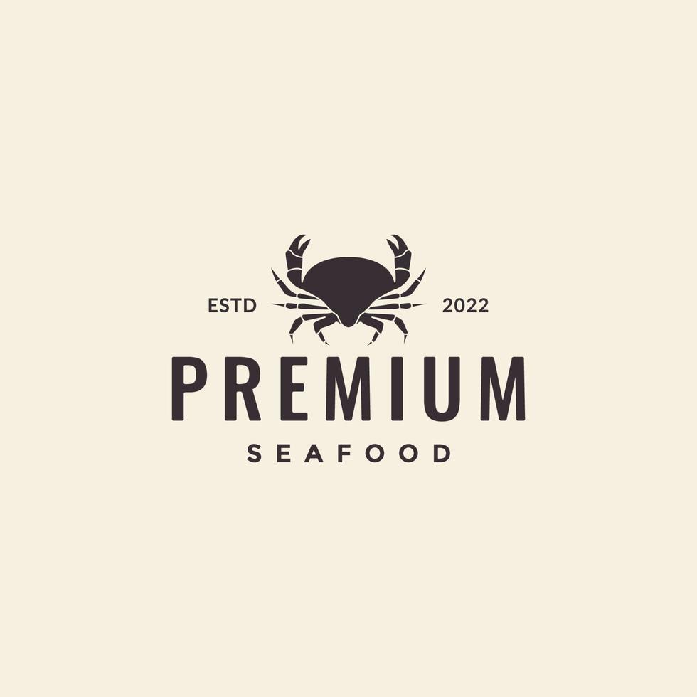 frutti di mare Granchio semplice fricchettone logo design vettore