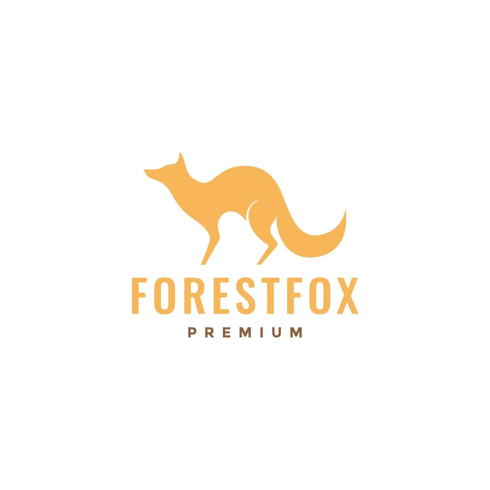 foresta Volpe arancia silhouette minimo moderno logo design vettore