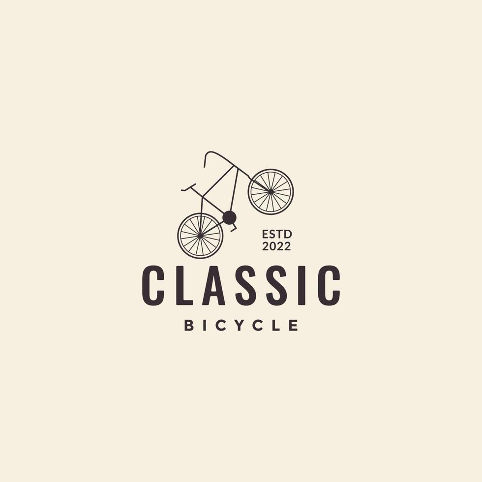 bicicletta vecchio leggenda classico fricchettone logo design vettore