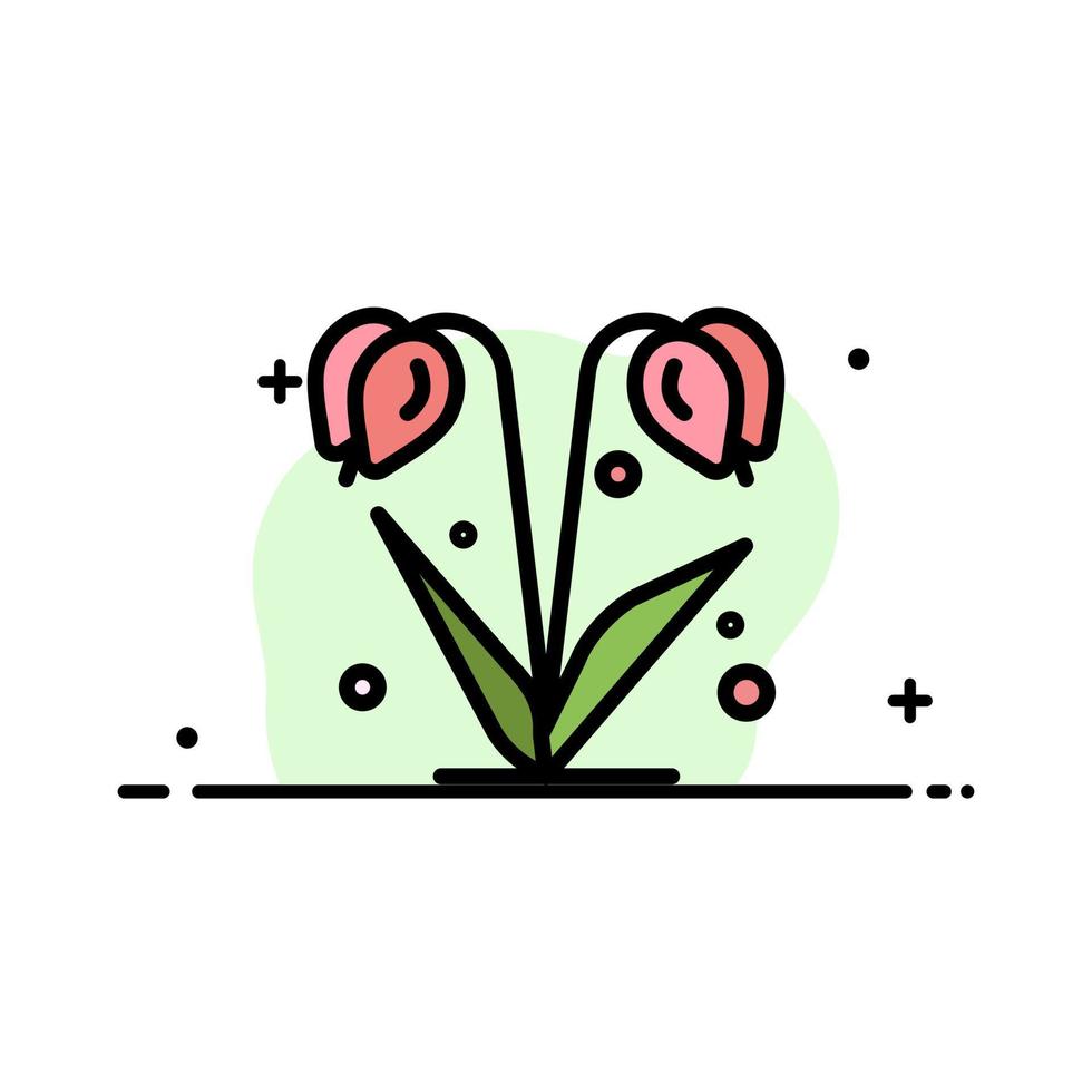 fiore floreale natura primavera attività commerciale piatto linea pieno icona vettore bandiera modello