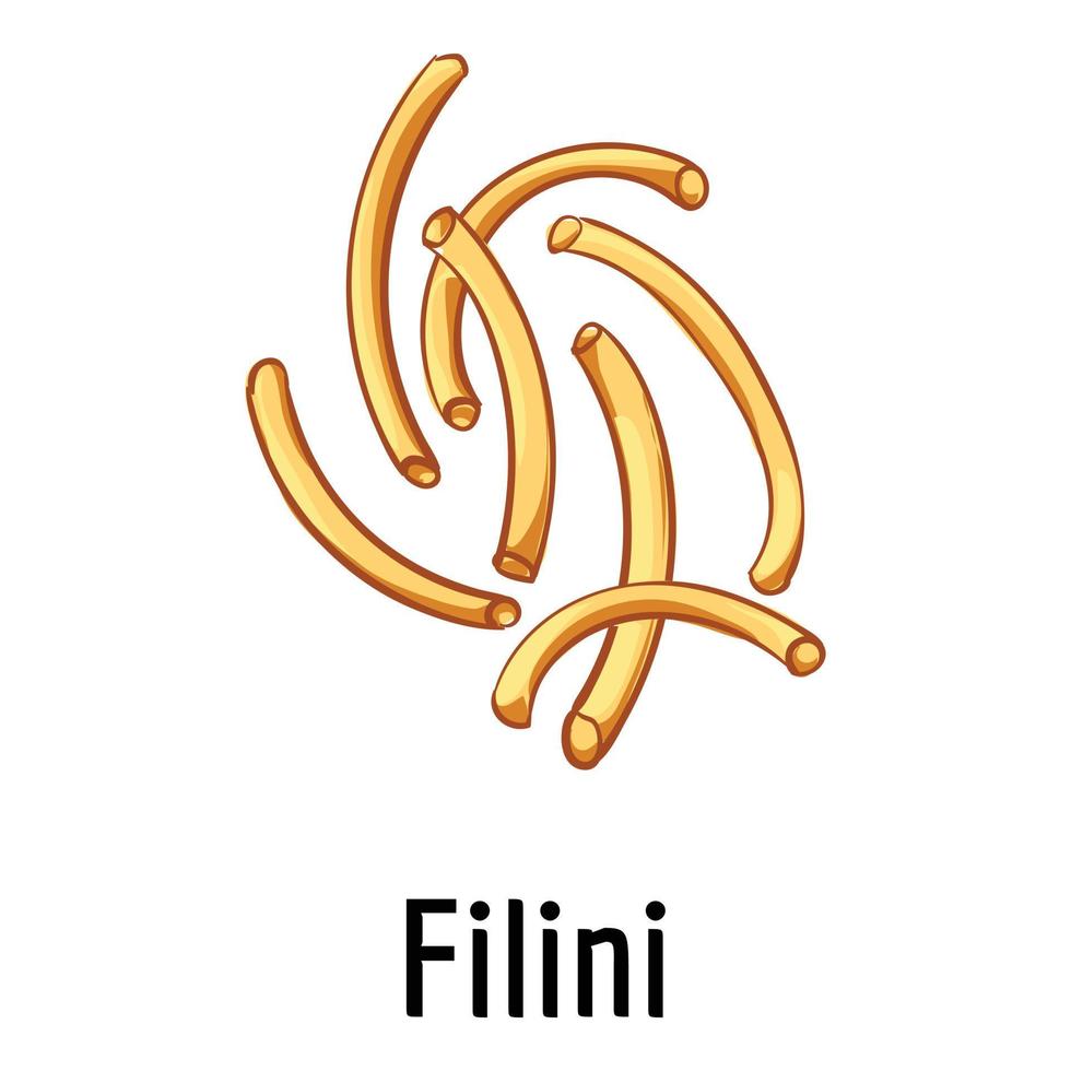 filini pasta icona, cartone animato stile vettore