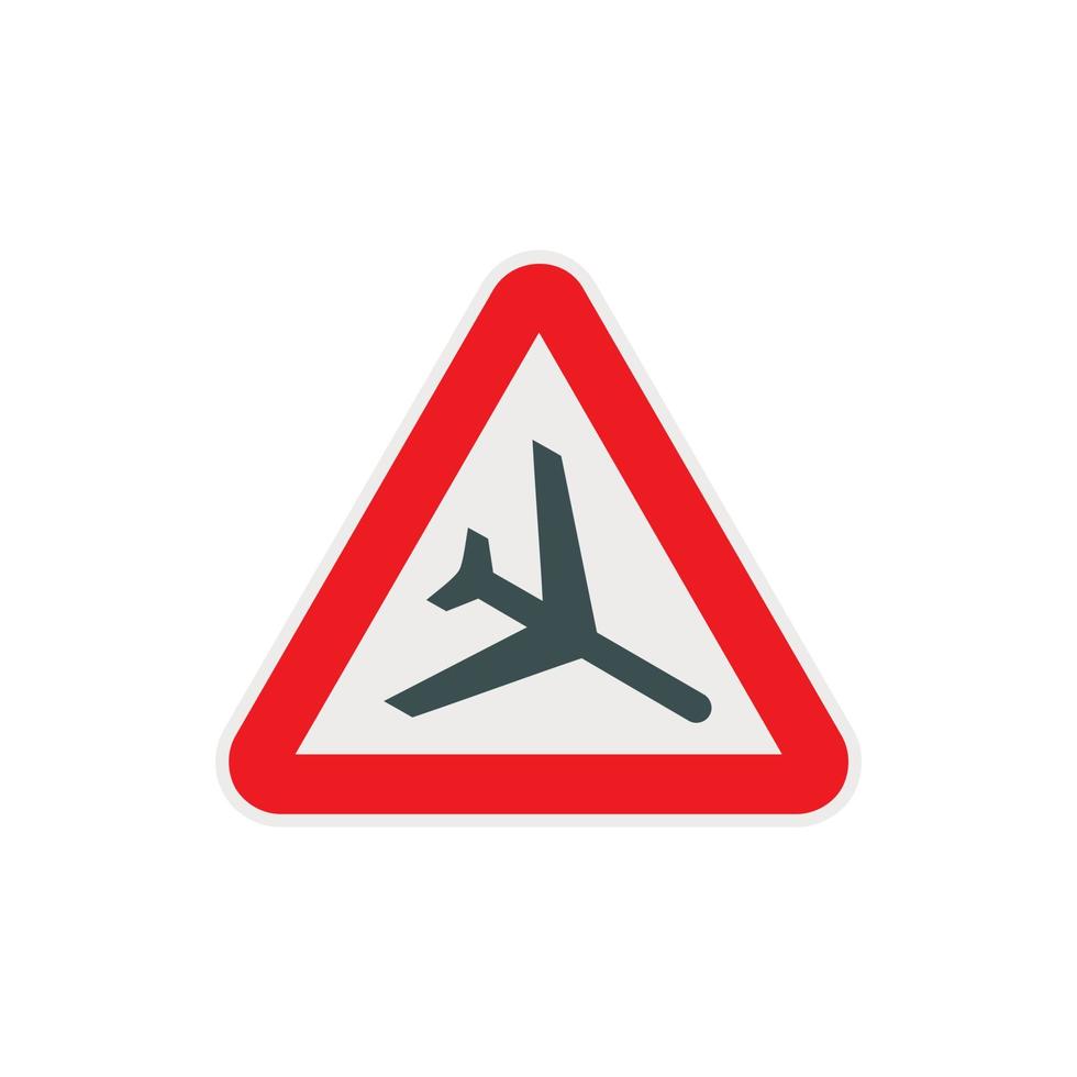 avvertimento cartello di Basso volante aereo icona vettore