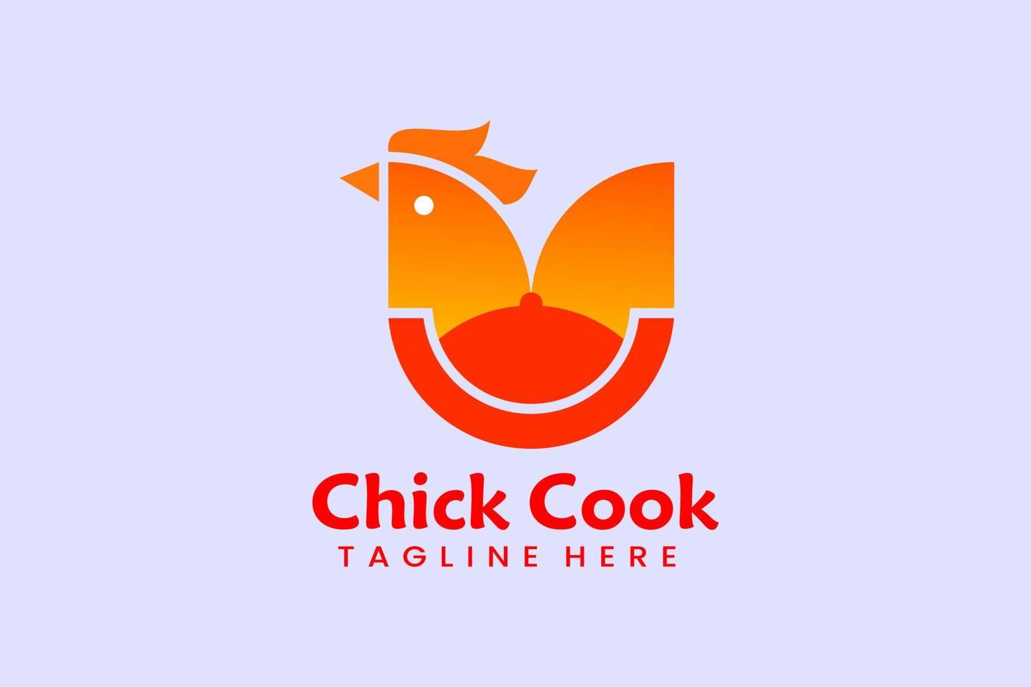 piatto pollo cucinare logo modello design logotipo vettore