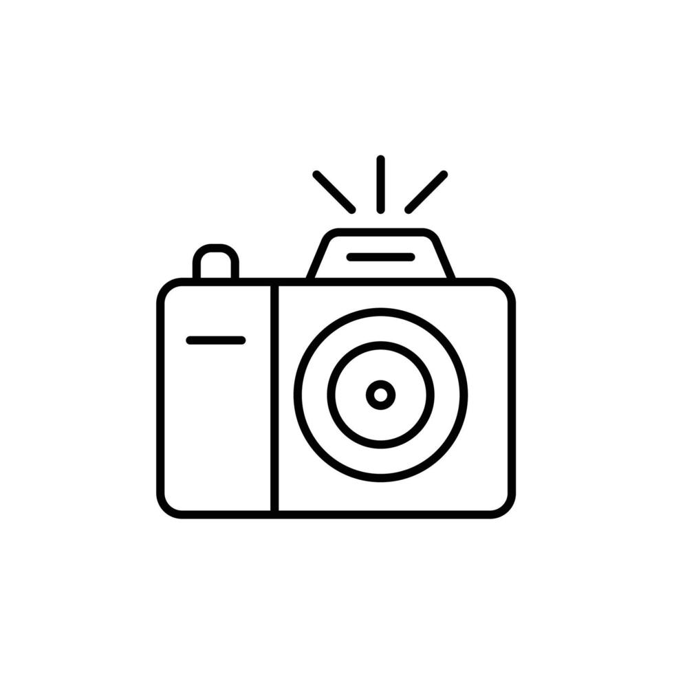 telecamera icona. schema icona vettore