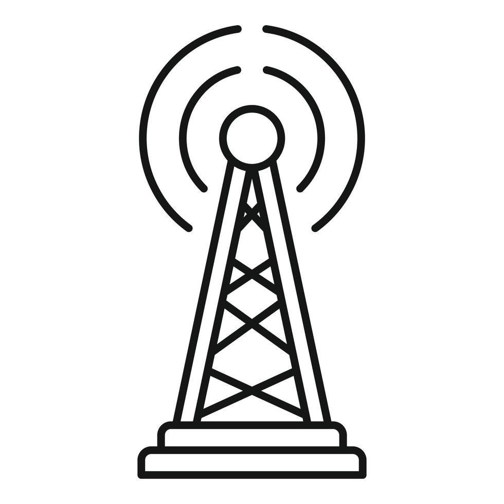 Torre tv falso notizia icona, schema stile vettore