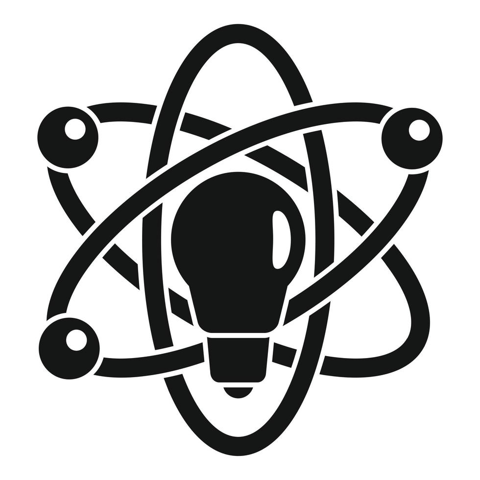 atomo idea innovazione icona, semplice stile vettore