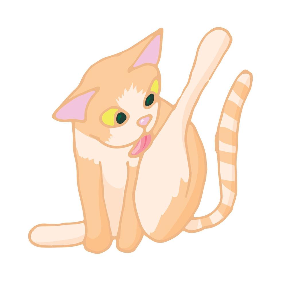 gatto icona, cartone animato stile vettore