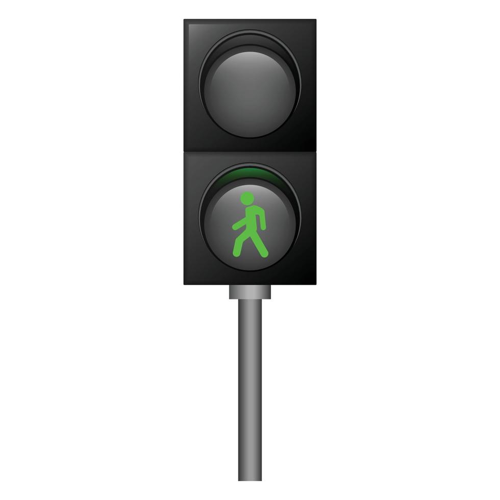 verde pedone traffico luci icona, realistico stile vettore