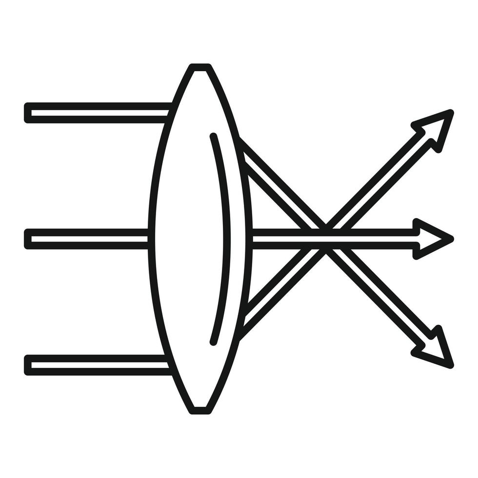 lenti a contatto fisica icona, schema stile vettore