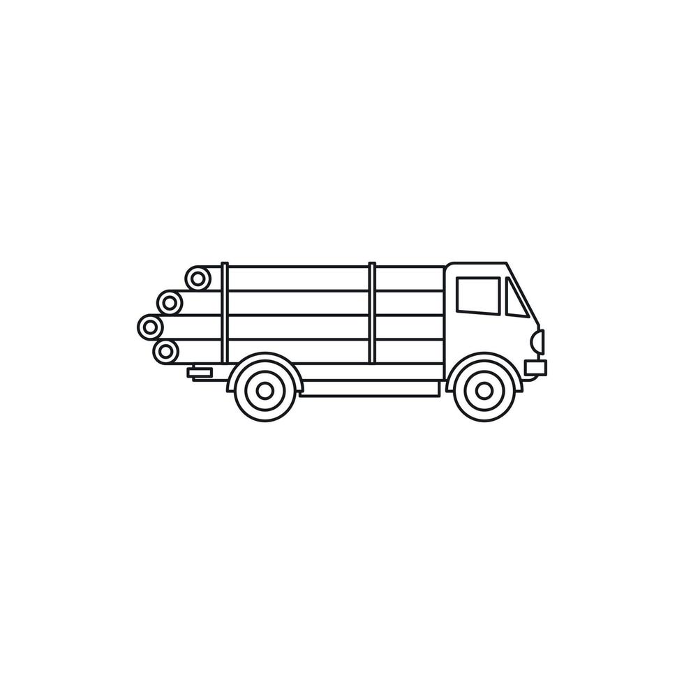 legname legna camion icona, schema stile vettore