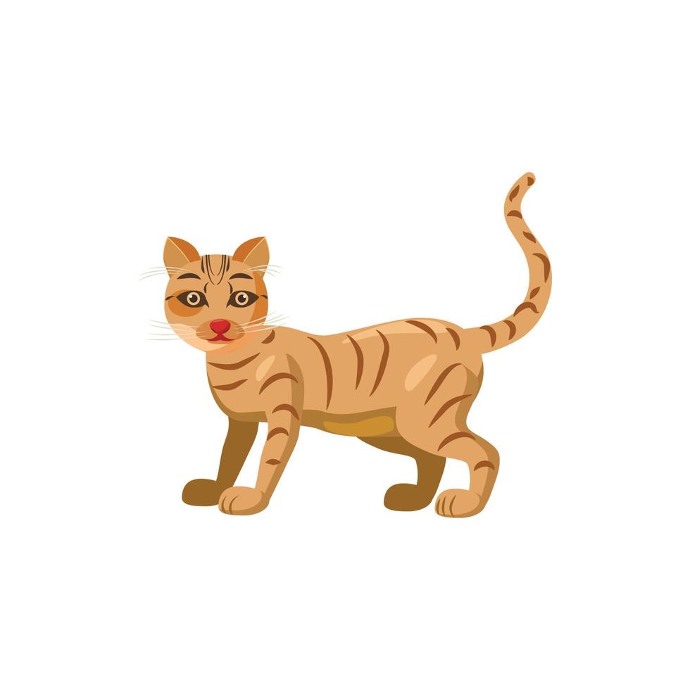 gatto icona nel cartone animato stile vettore