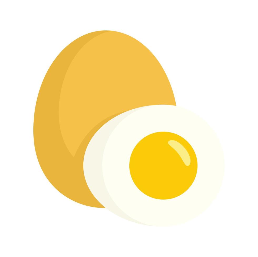 bollito uovo icona, piatto stile vettore
