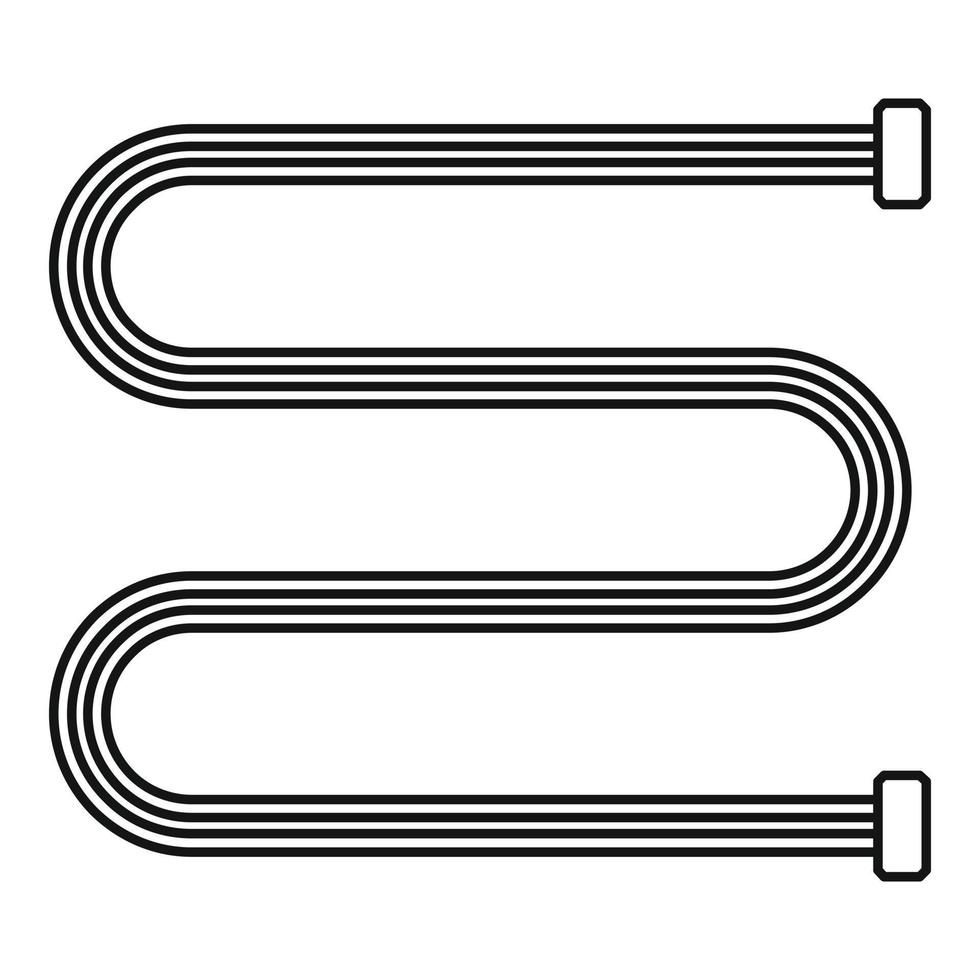 asciugamano bagno termosifone icona, schema stile vettore