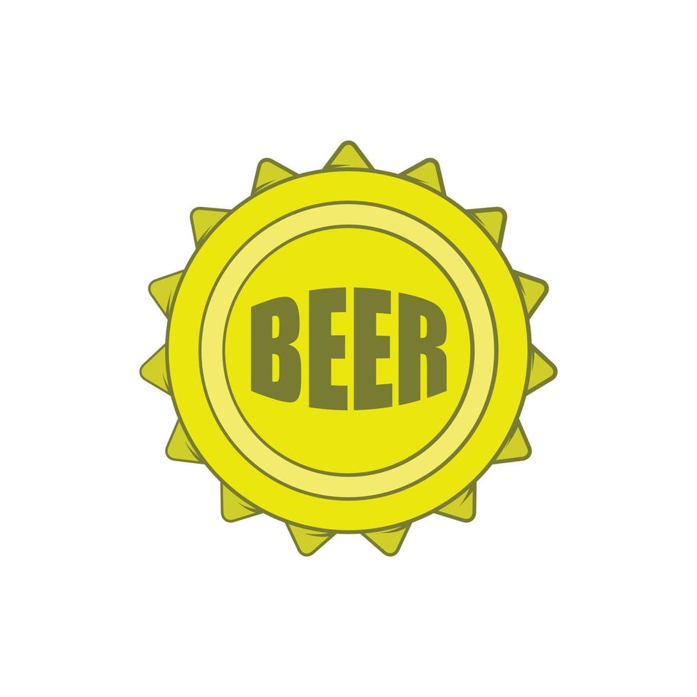 birra bottiglia berretto icona nel cartone animato stile vettore