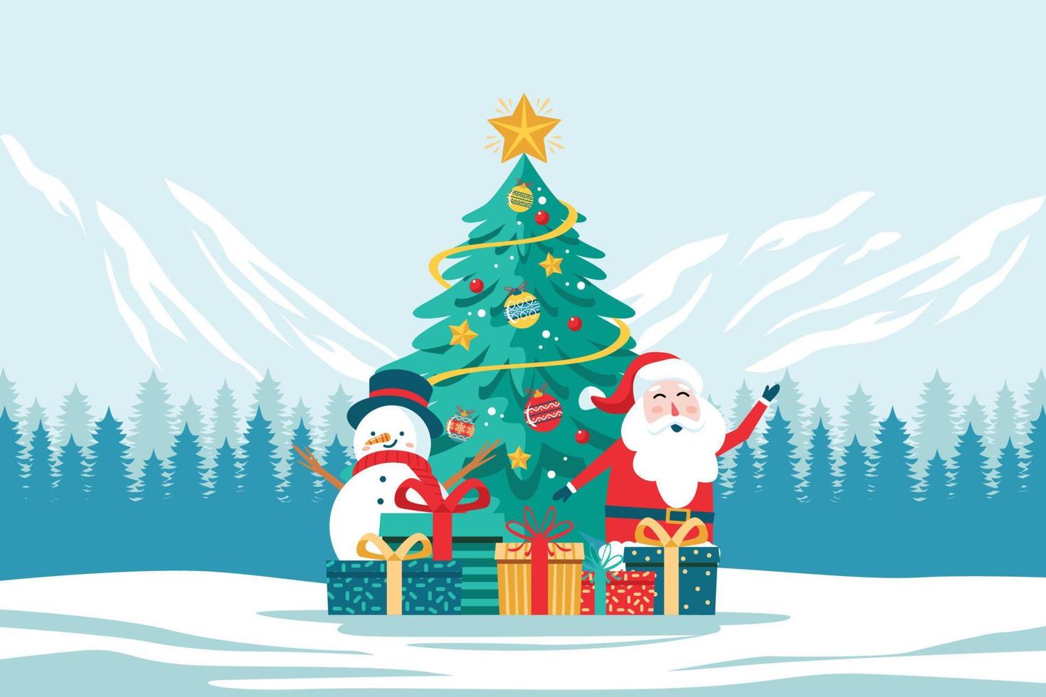 Natale albero. allegro Natale e nuovo anno saluto carta. vettore illustrazione