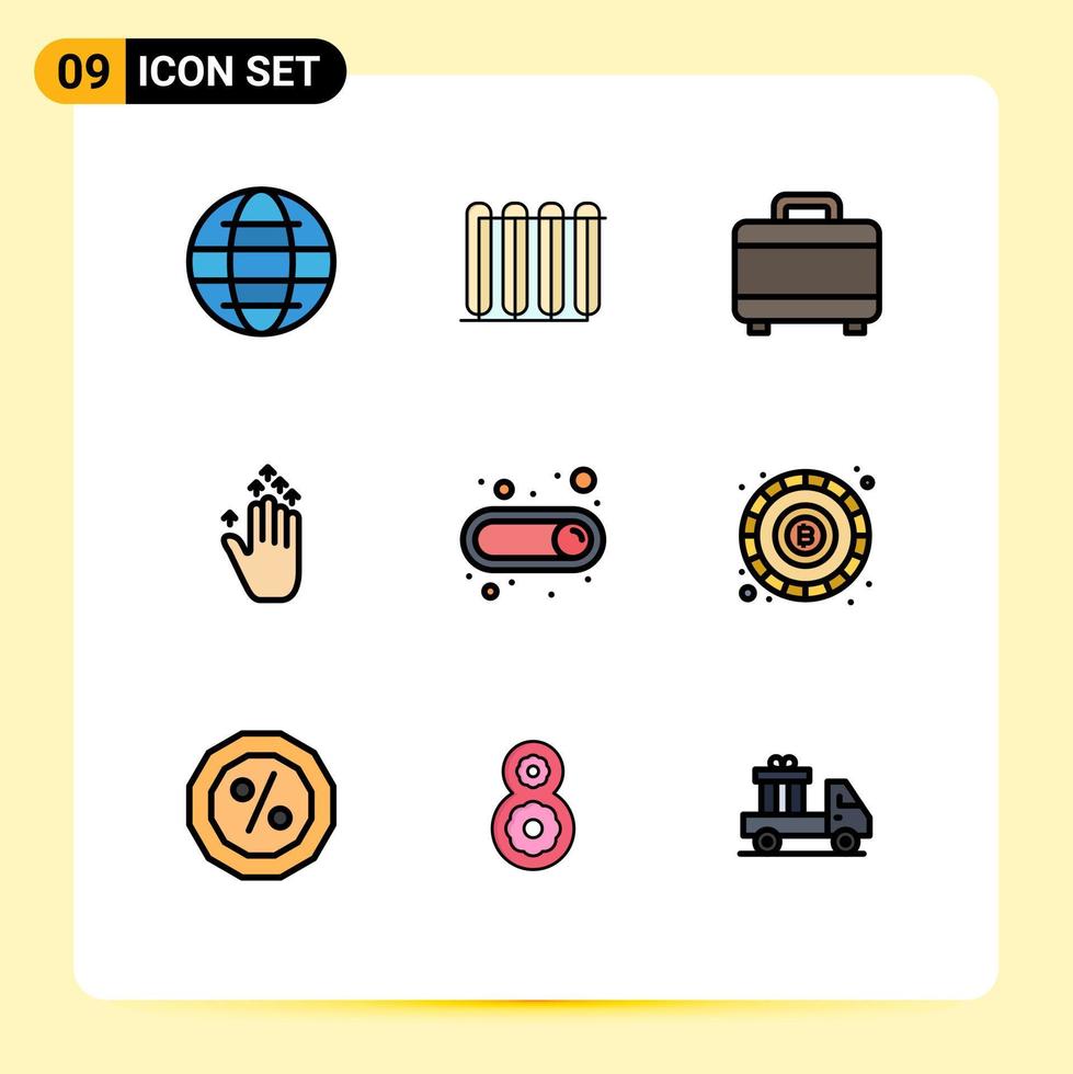 9 creativo icone moderno segni e simboli di ginocchiera su riscaldamento su gesto modificabile vettore design elementi