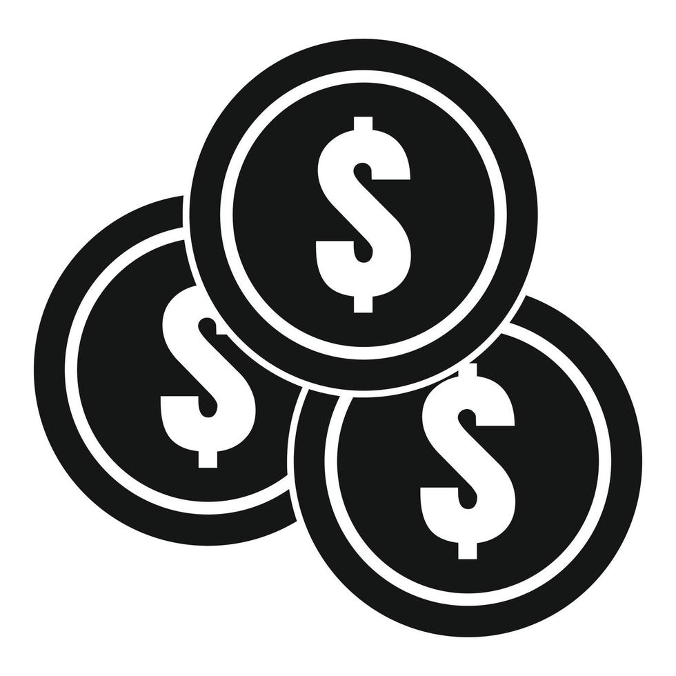 monete pila icona, semplice stile vettore