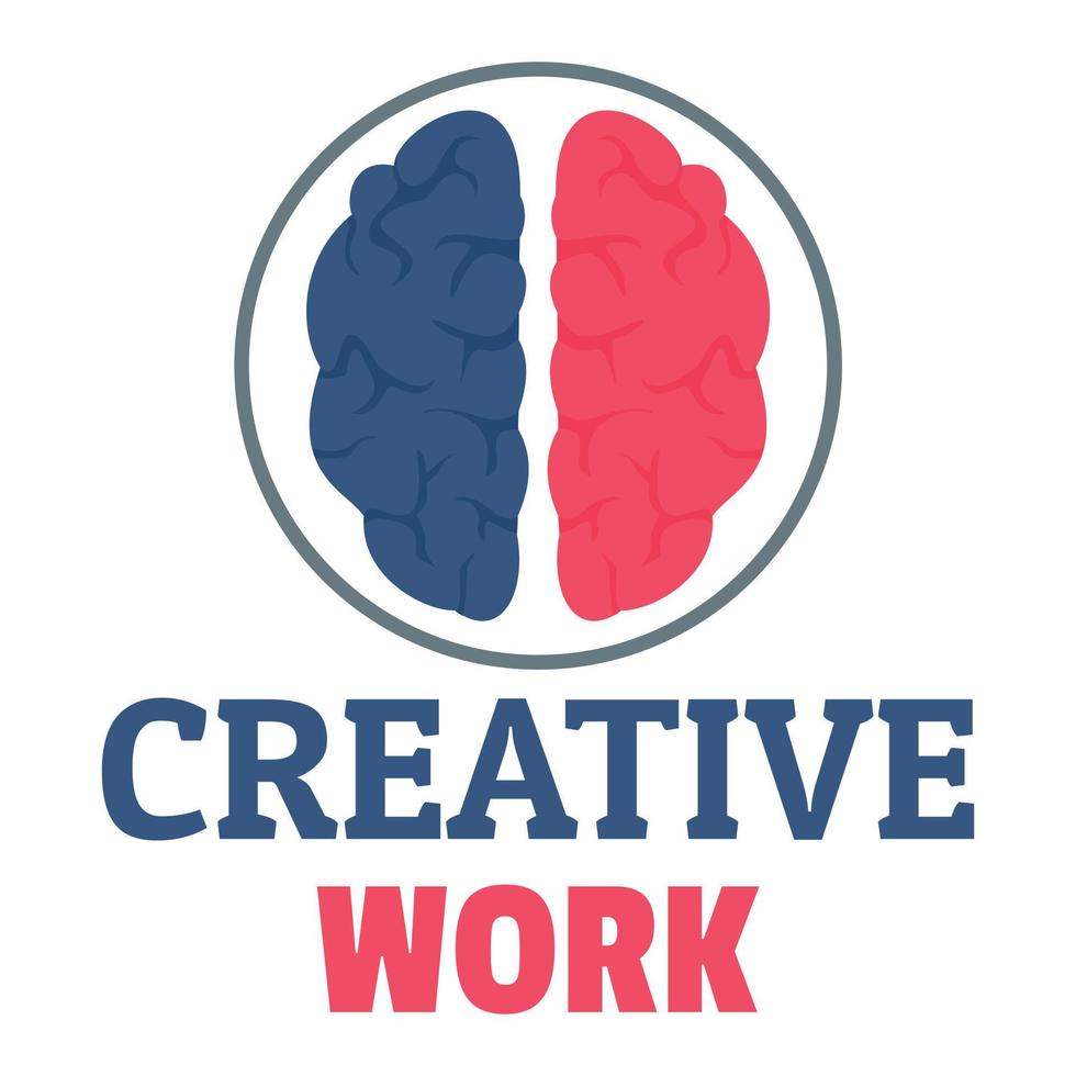 creativo cervello opera logo, piatto stile vettore