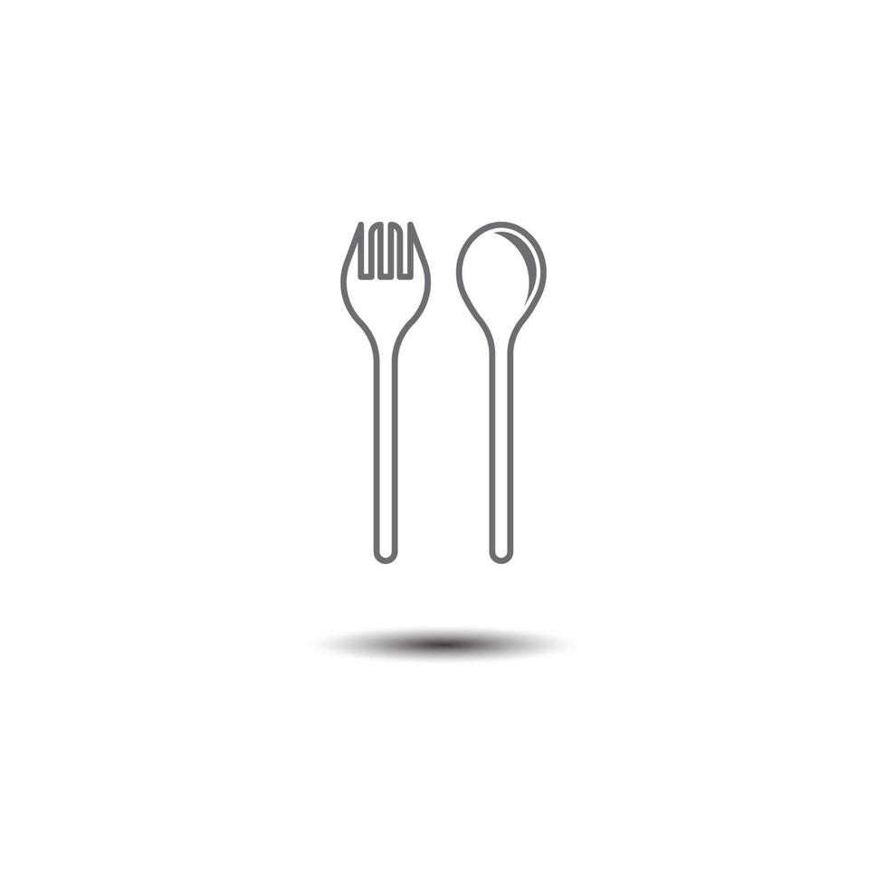 cucchiaio e forchetta icona simbolo vettore