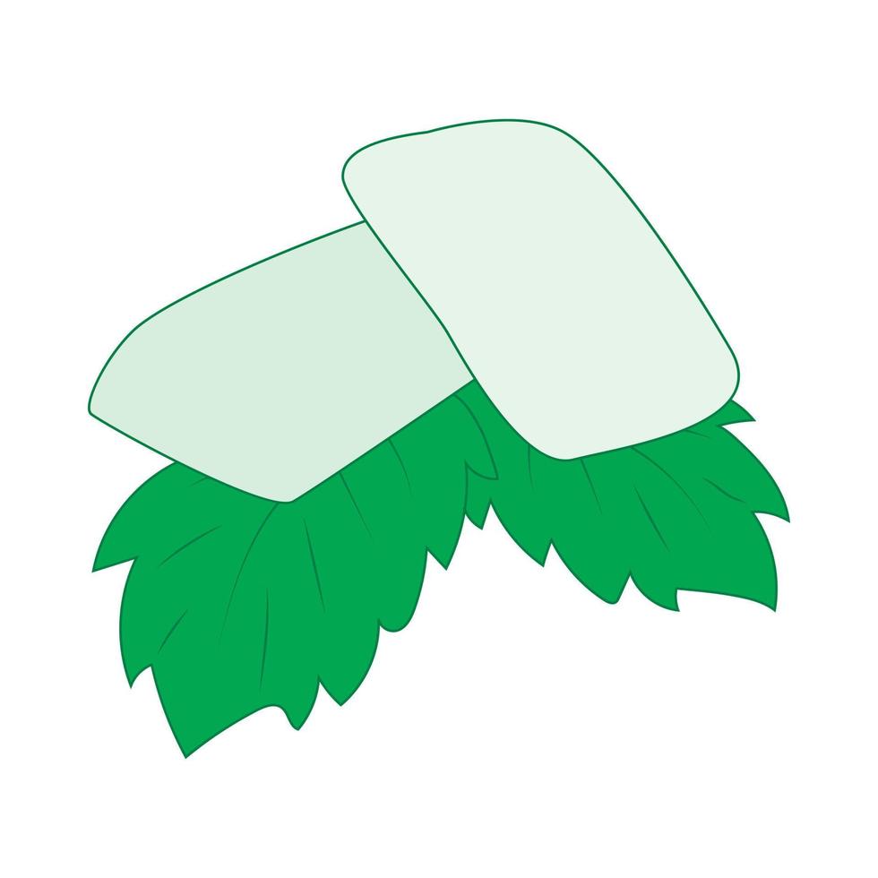 masticazione gomma con fresco menta le foglie icona vettore