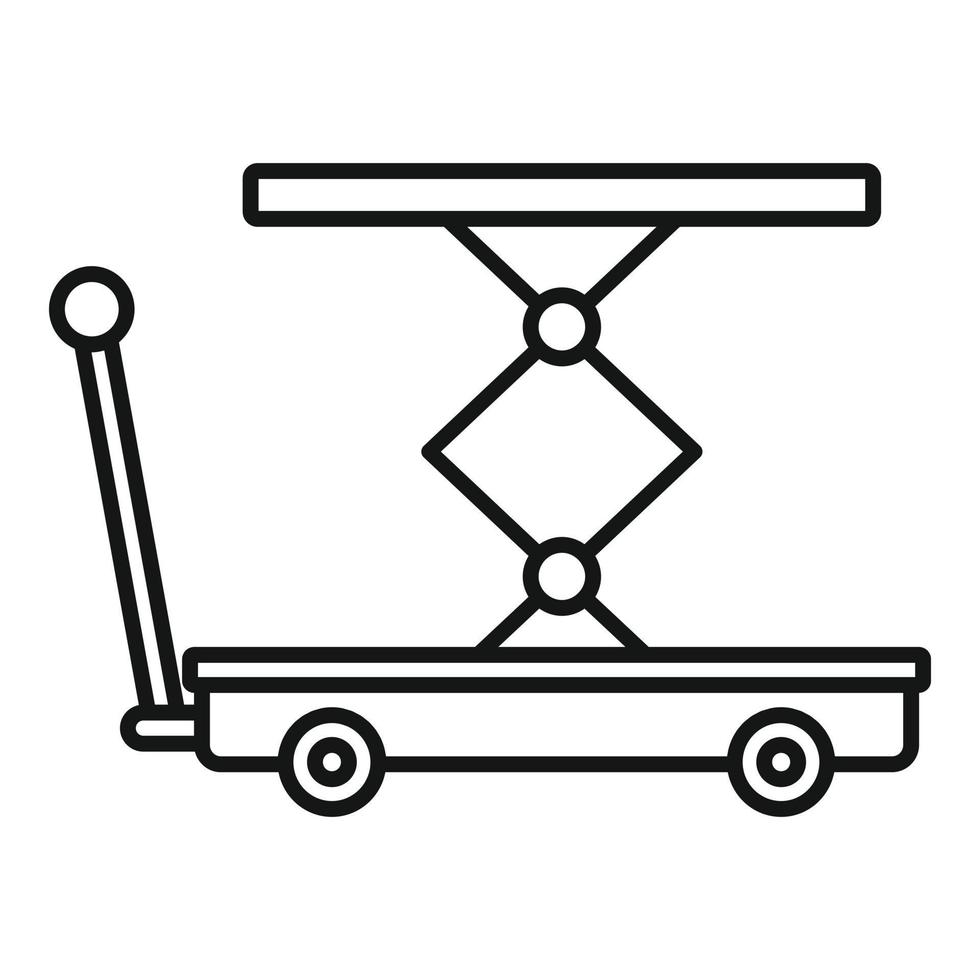 sollevamento carrello icona, schema stile vettore