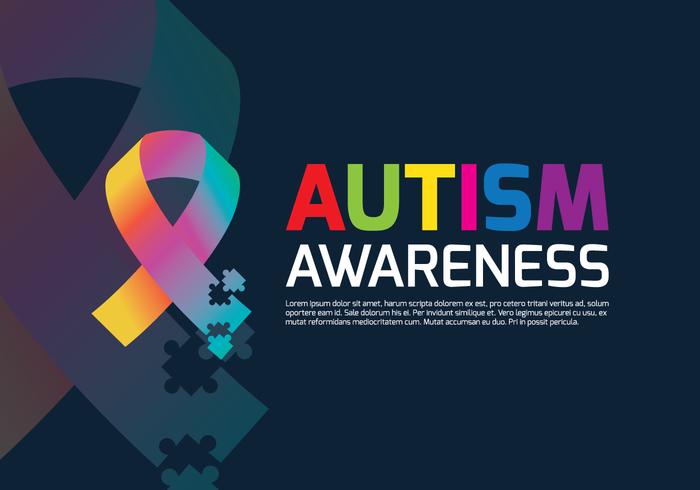 Poster nastro autismo vettore