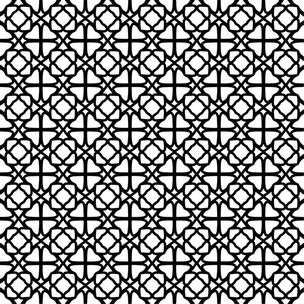 nero e bianca astratto senza soluzione di continuità sfondo con floreale geometrico ornamenti vettore