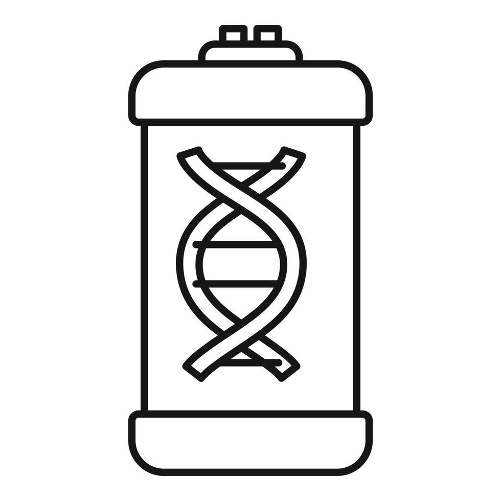 dna molecola capsula icona, schema stile vettore