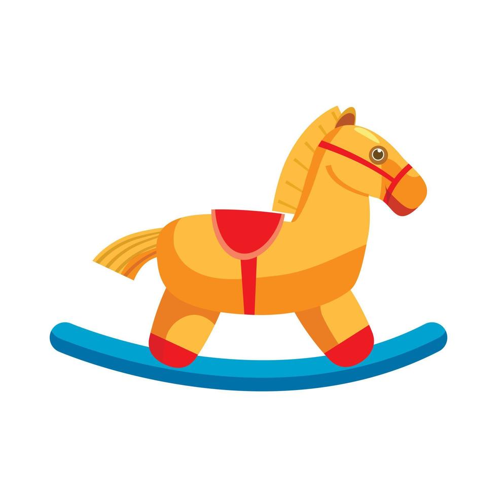 cavallo a dondolo icona, cartone animato stile vettore