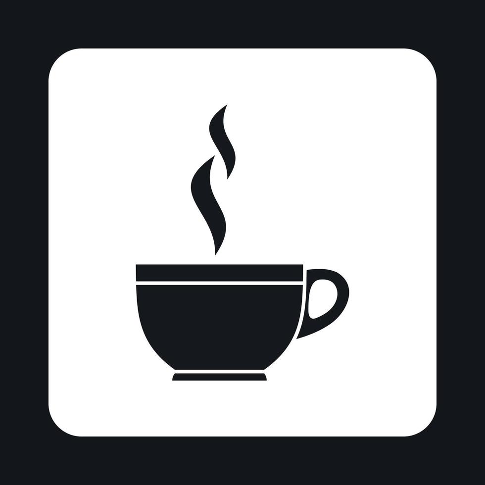 tazza di caldo tè icona, semplice stile vettore