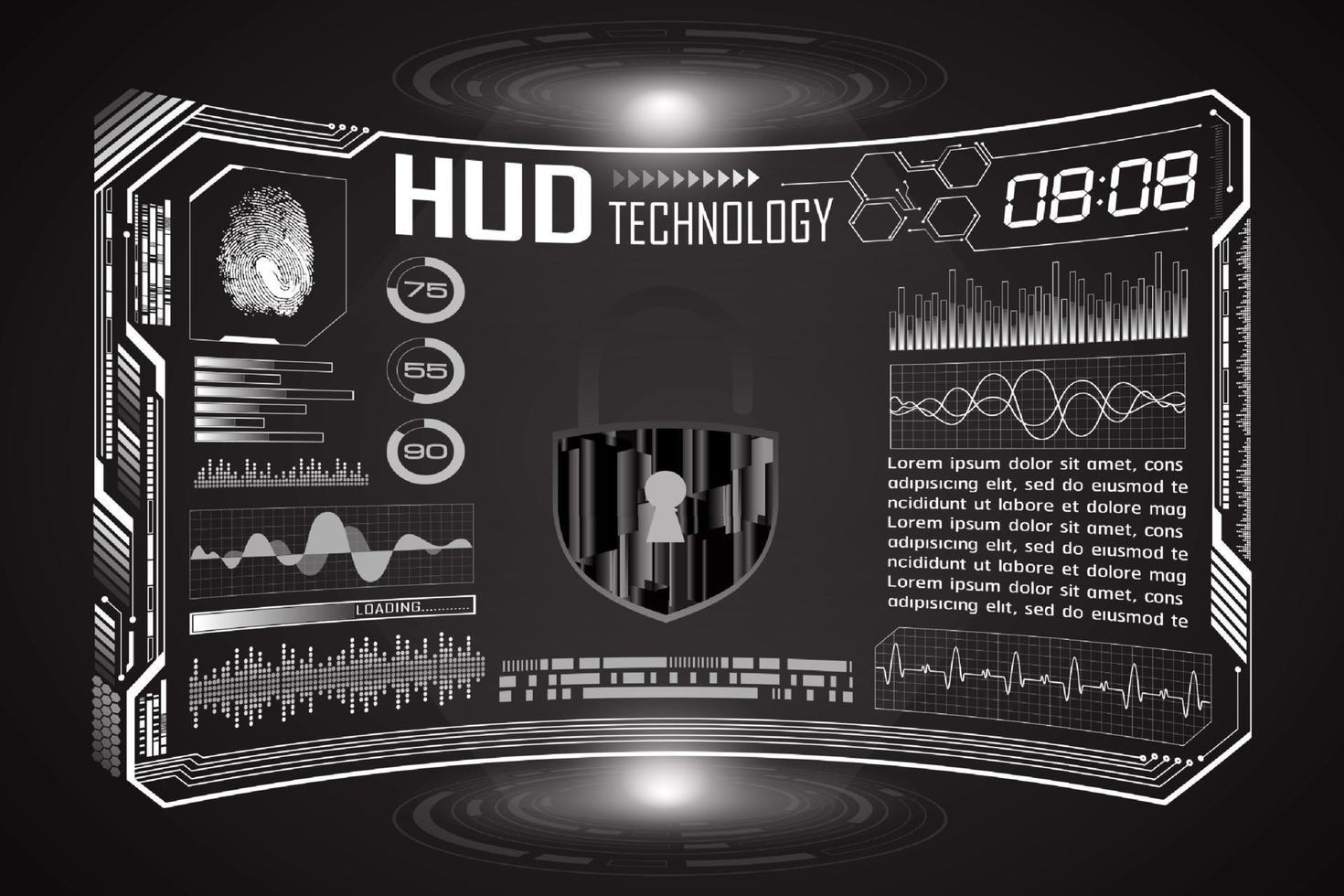 moderno hud tecnologia schermo sfondo vettore