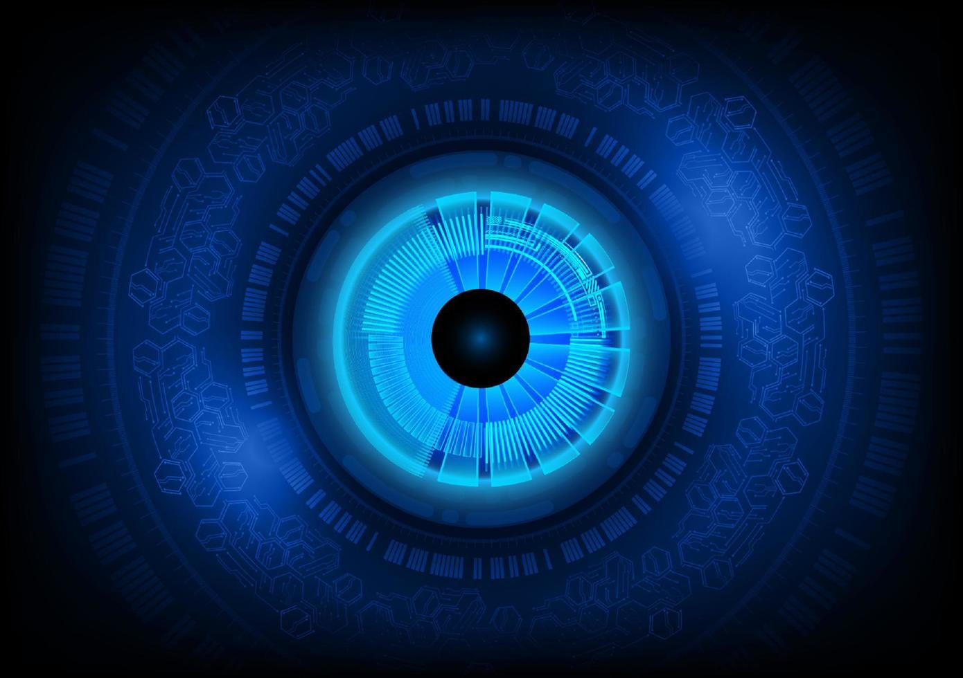 moderno occhio olografo su tecnologia sfondo vettore