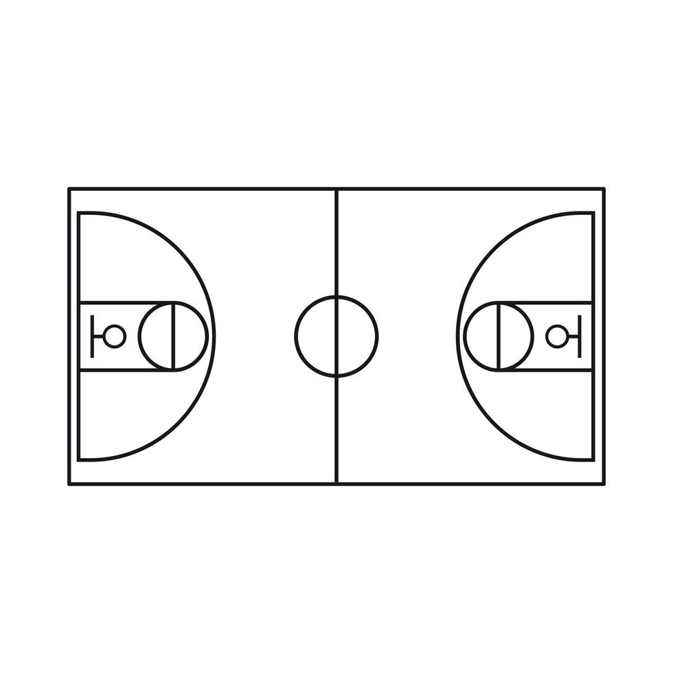 pallacanestro campo icona, schema stile vettore