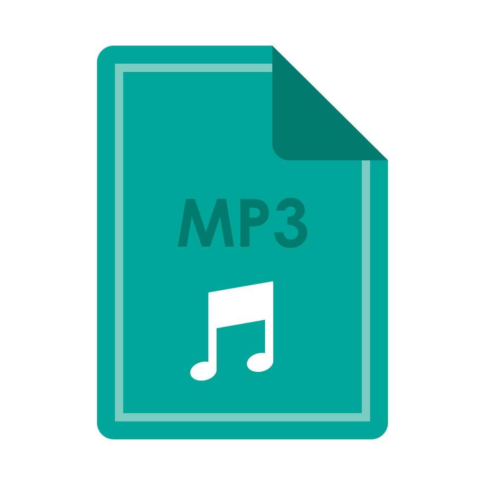 file mp3 icona, piatto stile vettore