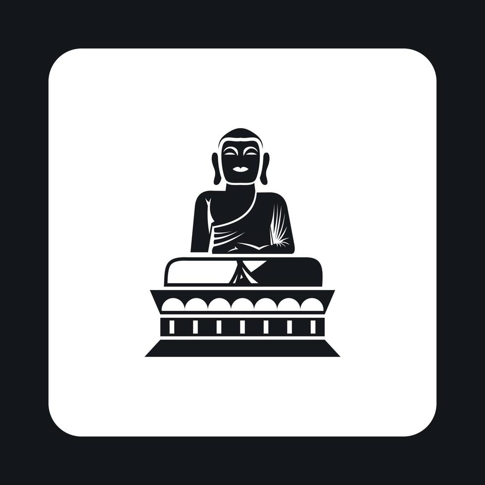 Budda statua icona, semplice stile vettore