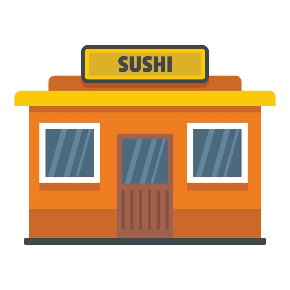 Sushi negozio icona, piatto stile vettore