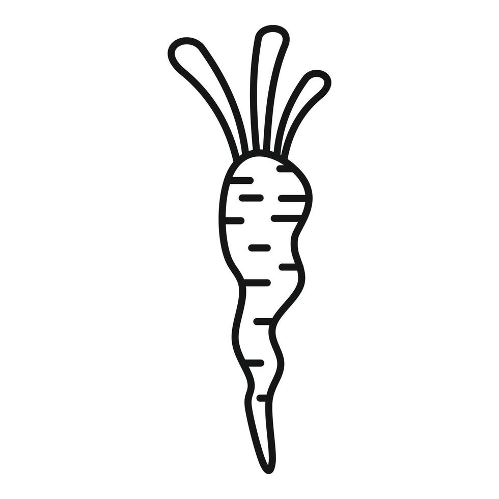 biologico carota icona, schema stile vettore