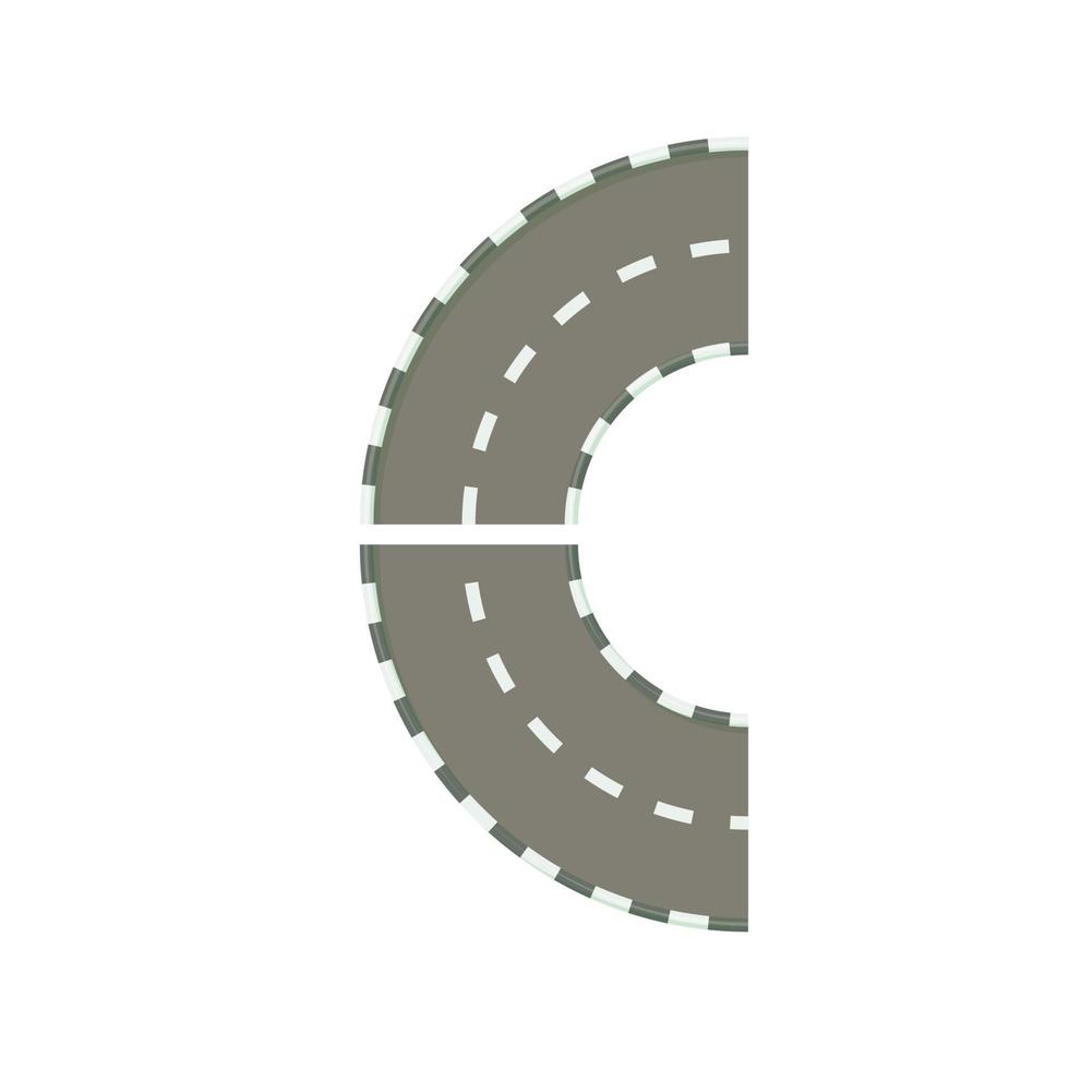 parte di cerchio strada girare icona, cartone animato stile vettore