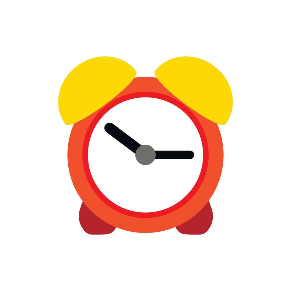 arancia allarme orologio icona, piatto stile vettore