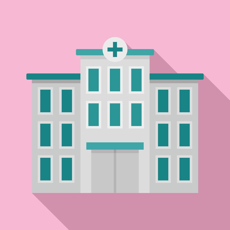 ospedale edificio icona, piatto stile vettore