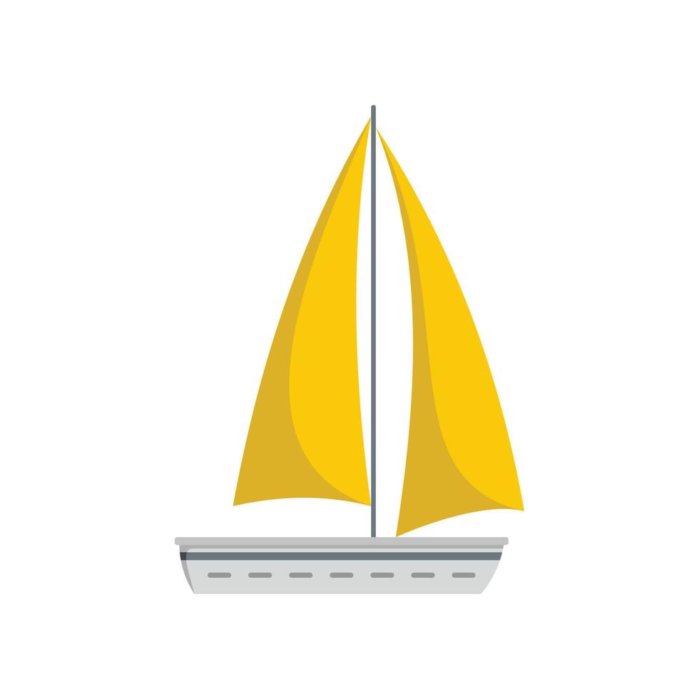 yacht viaggio icona, piatto stile vettore